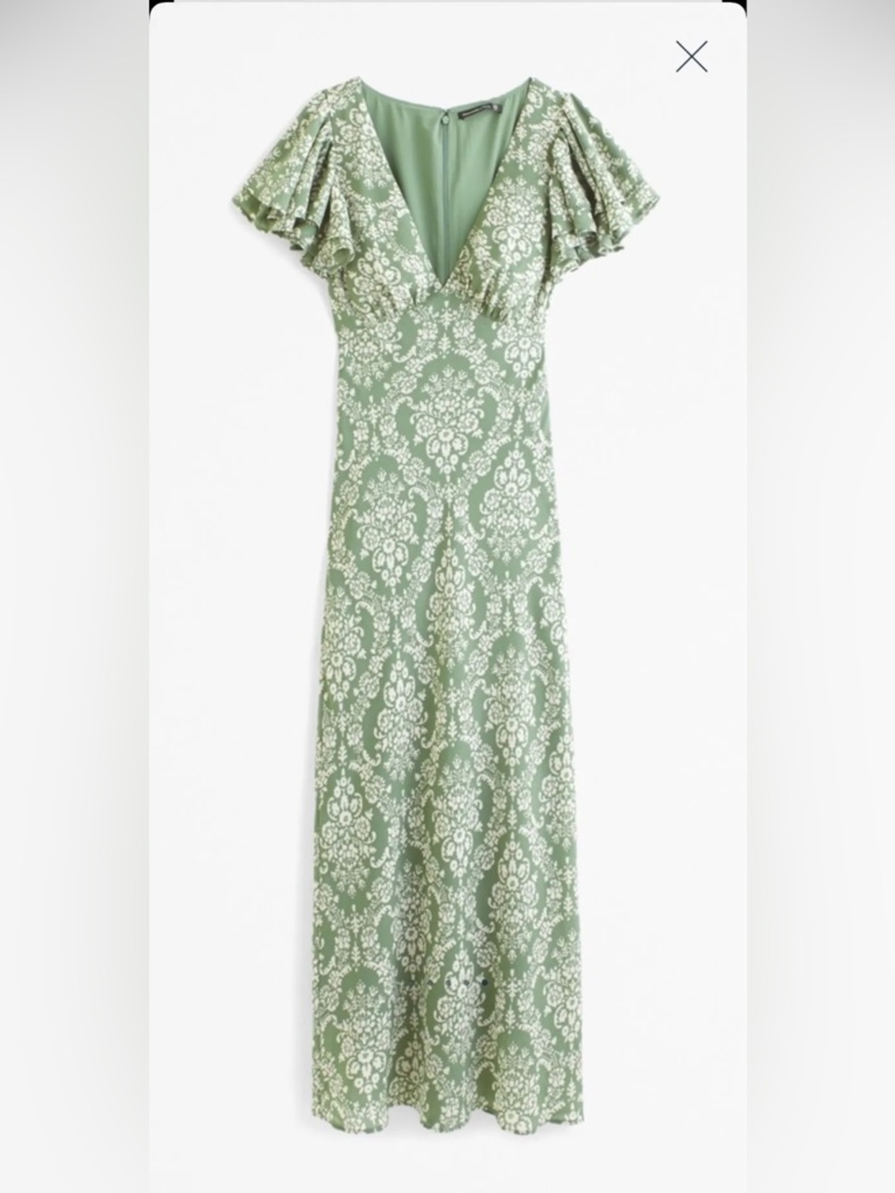 Abercrombie & Fitch Ruffle Sleeve Maxi Dress, Green, L - Picture 16 of 16